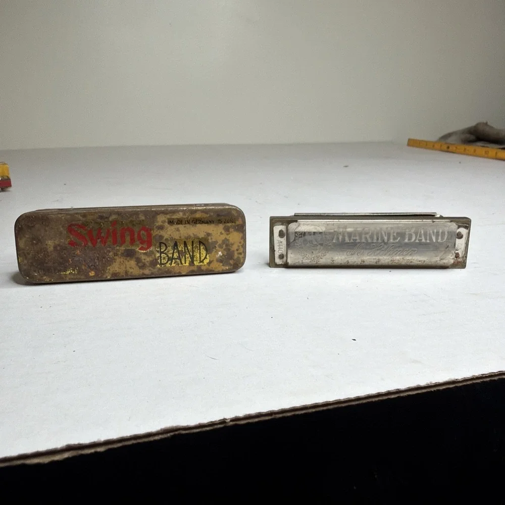 Mixed lot 3 vintage harmonicas Hohner International, Koch, Marine Band